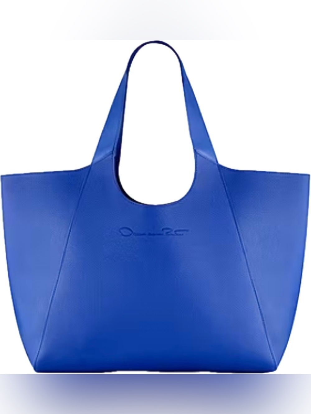 NEW Oscar De La Renta Blue Large Women's Tote Shoulder Bag Chic Designer Purse